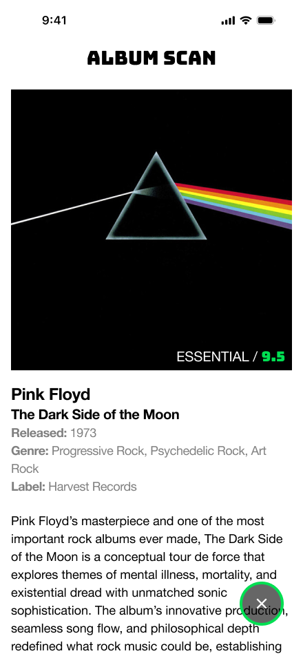 AlbumScan album review for Pink Floyd's Dark Side of the Moon